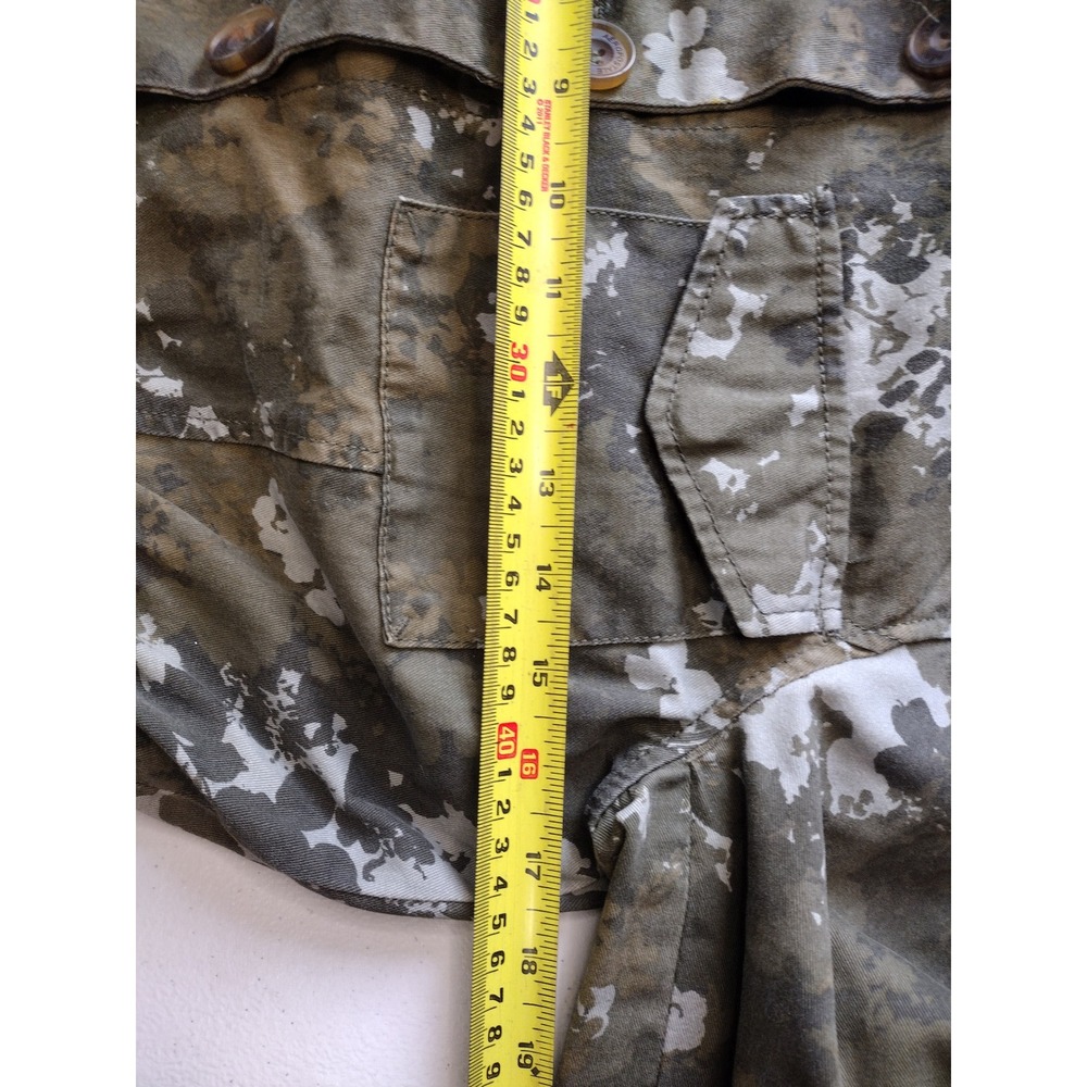 Aeropostale Womens Green Floral Camo Utility Jacket Button Up Drawstring Small - Picture 6 of 6